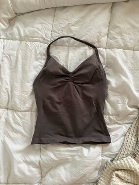 Dfyne truffle Halter Tank Top
